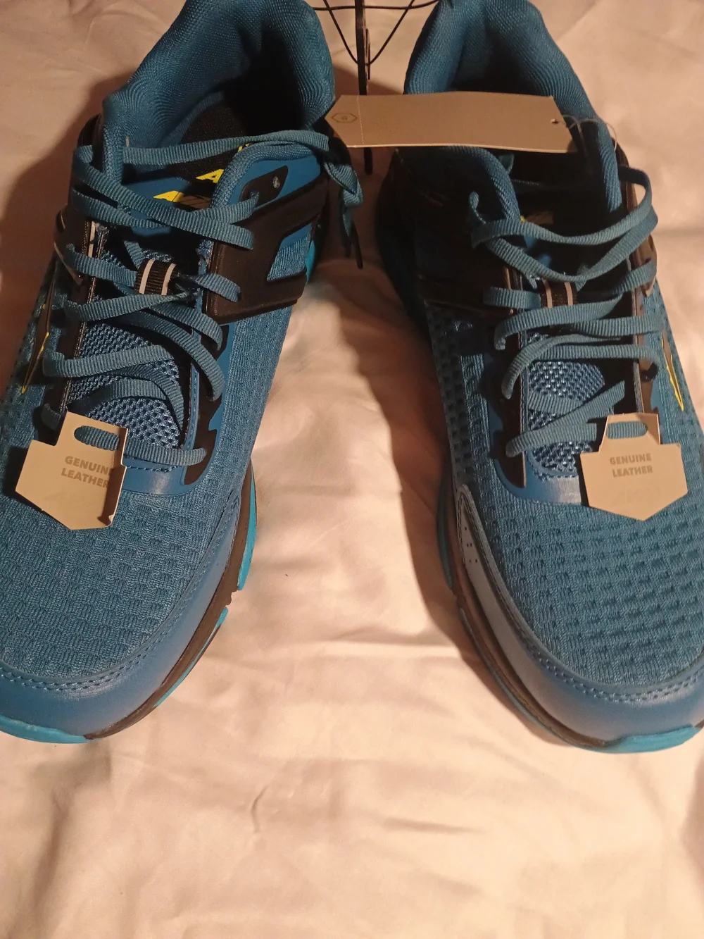 Avia Men's Blue and Black Athletic Running Shoes with Yellow Accent